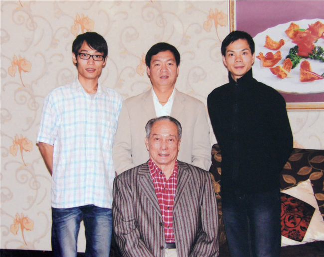 陳卓林與師傅羅家寶、師弟李江林、劉建科合影